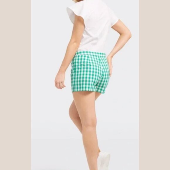 Draper James Dolly Green White Check Tie Shorts Size 10 NEW NWT - Picture 2 of 6
